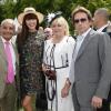 Yves Saint-Martin avec sa femme son fils et Nolwenn Leroy au prix de Diane Longines à l'hippodrome de Chantilly, le 16 juin 2013