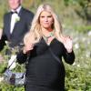 Jessica Simpson, enceinte, demoiselle d'honneur au mariage d'amis au "Rancho Bernardo Inn" à San Diego, le 15 juin 2013.