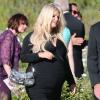 Jessica Simpson, enceinte de son deuxième enfant, demoiselle d'honneur au mariage d'amis au "Rancho Bernardo Inn" à San Diego, le 15 juin 2013.