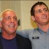 La légende du catch Ric Flair avec son fils Reid, retrouvé mort à 25 ans le 29 mars 2013.