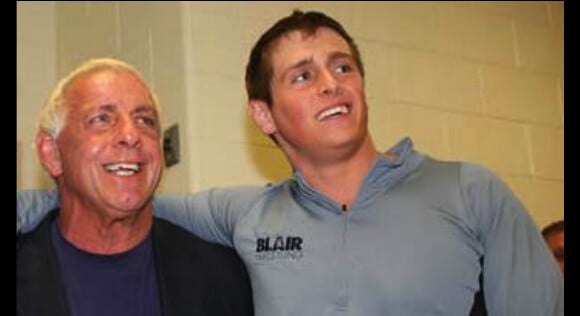 La légende du catch Ric Flair avec son fils Reid, retrouvé mort à 25 ans le 29 mars 2013.