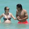 Radamel Falcao, nouveau joueur de l'AS Monaco, et sa belle Lorelei profitent des joies de Miami le 18 juin 2013