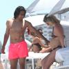 Radamel Falcao, nouveau joueur de l'AS Monaco, et sa belle Lorelei profitent des joies de Miami le 18 juin 2013