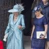 Camilla Parker Bowles et Sophie de Wessex. Cérémonies annuelles de l'Ordre de la Jarretière, lundi 17 juin 2013 à Windsor. Après un déjeuner au château, la reine Elizabeth II a mené avec son fils le prince Charles et son petit-fils le prince William, en l'absence du duc d'Edimbourg, la procession jusqu'à la chapelle Saint George.