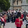 Cérémonie annuelle de l'Ordre de chevalerie de la Jarretière, lundi 17 juin 2013 à Windsor. Après un déjeuner au château, la reine Elizabeth II a mené avec son fils le prince Charles et son petit-fils le prince William, en l'absence du duc d'Edimbourg, la procession jusqu'à la chapelle Saint George.