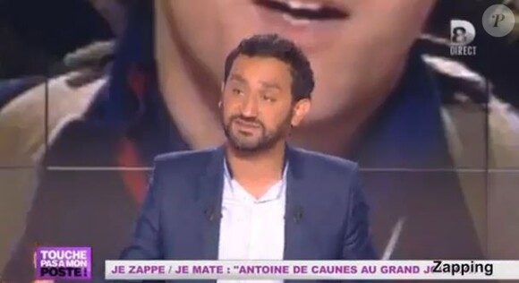 L'animateur Cyril Hanouna s'exprime sur l'arrivée d'Antoine de Caunes aux manettes du Grand Journal de Canal +, dans son émission Touche pas à mon poste, le 18 juin 2013.