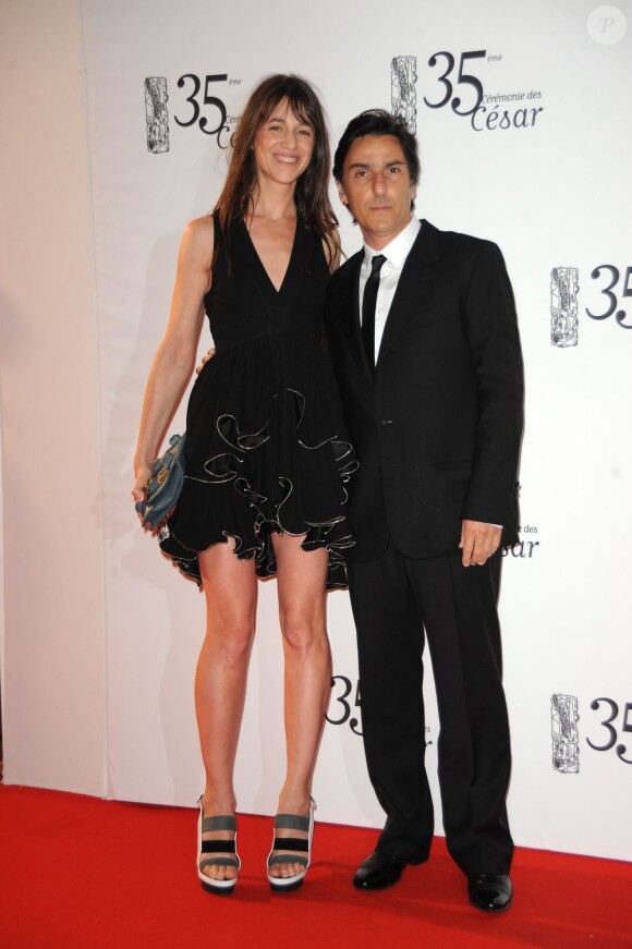 Charlotte Gainsbourg et Yvan Attal lors de la cérémonie des César le 27 février 2010