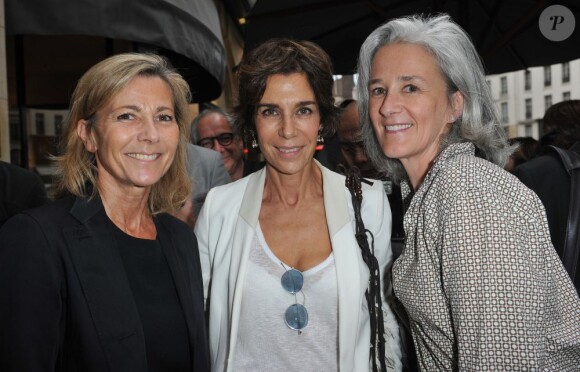 Claire Chazal, Christine Orban et Tatiana de Rosnay lors de la 8e édition du Prix du Premier Roman de Femme à l'hôtel Montalembert à Paris, le 19 juin 2013.