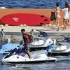 Exclusif - Jesse Metcalfe et sa fiancée Cara Santana font du jet ski dans la baie de Monaco à l'occasion du 53ème festival de Monte Carlo a Monaco le 10 juin 2013.