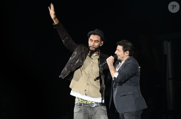Patrick Bruel et La Fouine à Bercy à Paris le 22 juin 2013.