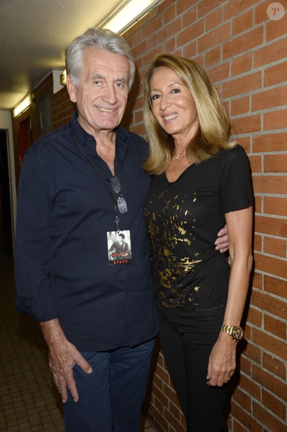 Gilbert et Nicole Coullier dans les coulisses du concert de Patrick Bruel à Bercy le 22 juin 2013.