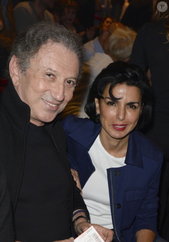Michel Drucker et Rachida Dati au concert de Patrick Bruel à Bercy à Paris le 22 juin 2013.