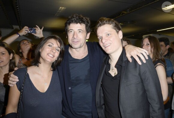 Estelle Denis, Patrick Bruel et Benabar dans les coulisses de son concert à Bercy à Paris le 22 juin 2013.
