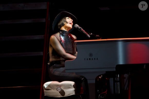 Alicia Keys en concert au Palais Omnisports de Paris-Bercy dans le cadre de sa tournée mondiale, le 24 Juin 2013.
