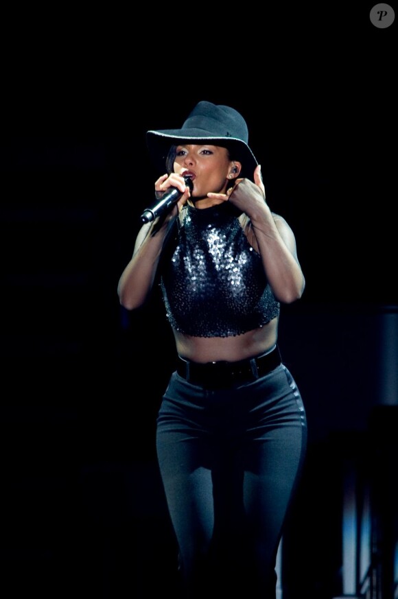 Alicia Keys lors de son concert au Palais Omnisports de Paris-Bercy, le 24 Juin 2013.