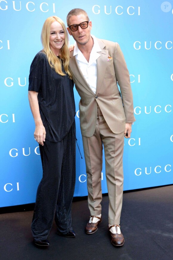 Frida Giannini et Lapo Elkann célèbrent le lancement de Gucci Made to Measure, collection capsule inspirée de la garde-robe de Lapo Elkann. Milan, le 23 juin 2013.