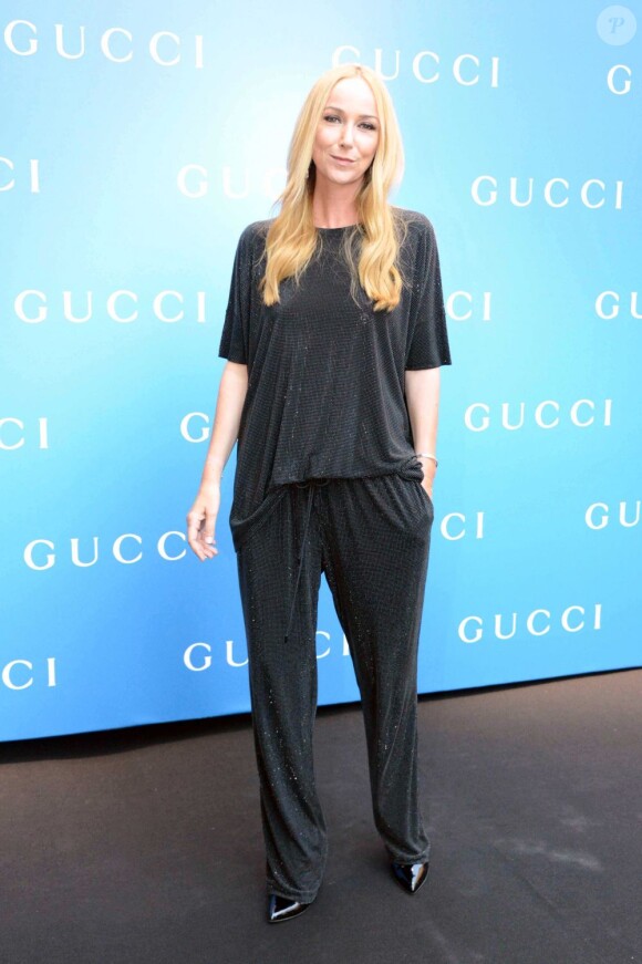 Frida Giannini, directrice de création de Gucci, fête le lancement de la collection capsule Gucci Made to Measure. Milan, le 23 juin 2013.