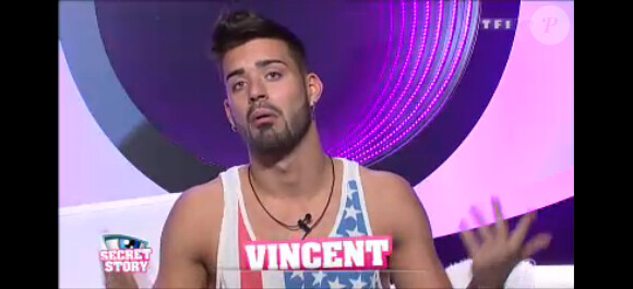 Vincent dans Secret Story 7, lundi 1er juillet 2013 sur TF1