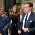 La princesse Madeleine de Suède arrive à l'hôtel Salomon de Rotschild pour assister au défilé Valentino. Paris, le 3 juillet 2013.