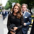 La princesse Madeleine de Suède arrive à l'hôtel Salomon de Rotschild pour assister au défilé Valentino. Paris, le 3 juillet 2013.