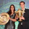 Andy Murray et Marion Bartoli, duo vainqueur de Wimbledon lors du dîner des champions qui se tenait à l'hôtel INtercontinental de Londres le 7 juillet 2013