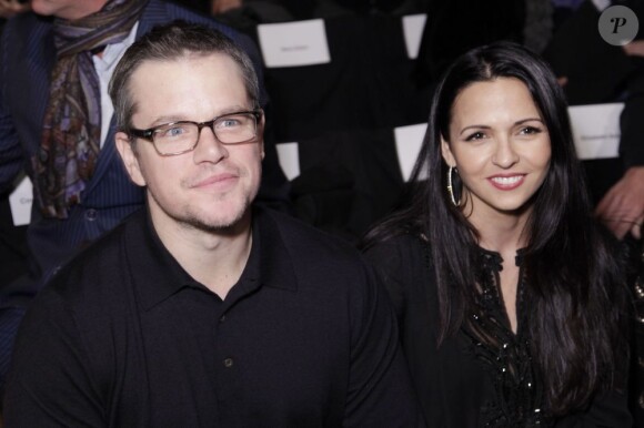Matt Damon et sa femme Luciana Barroso à New York le 13 février 2013