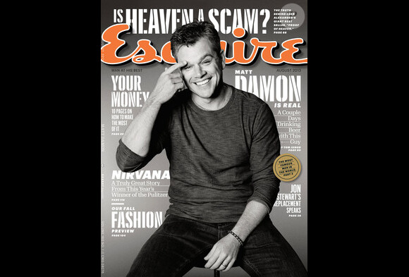 Matt Damon en couverture du magazine Esquire - août 2013