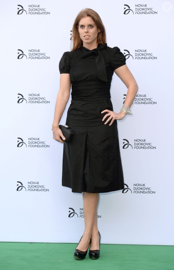 La princesse Beatrice d'York lors du premier gala de charité de la Novak Djokovic Foundation au Roundhouse à Londres le 8 juillet 2013.