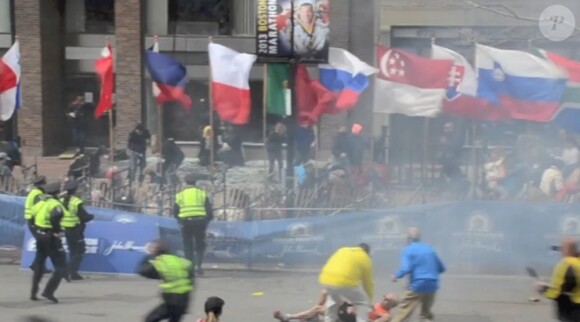 Capture des attentats du marathon de Boston le 15 avril 2013.