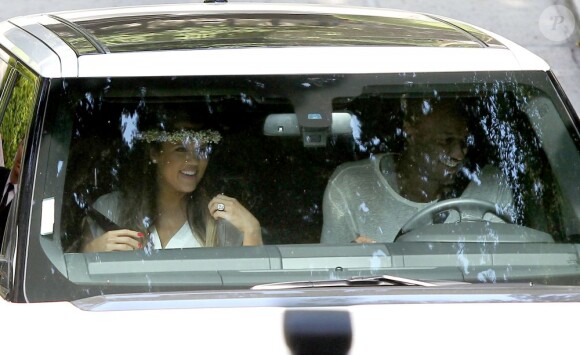 Khloe Kardashian, Lamar Odom - People arrivant à la baby shower de Kim Kardashian à Beverly Hills, le 2 juin 2013.