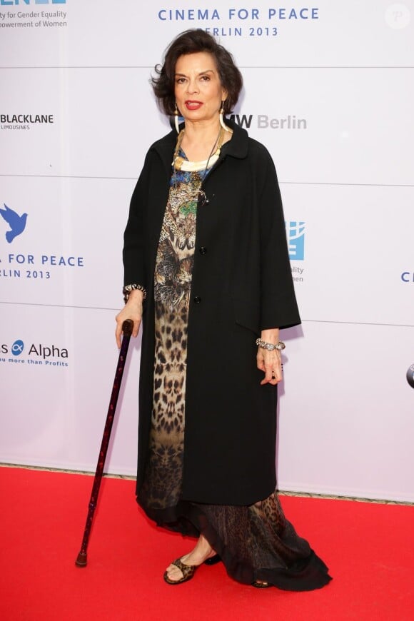 Bianca Jagger au forum Cinema for Peace à Berlin, en Allemagne. Le 12 juillet 2012.