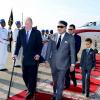 Le roi Juan Carlos Ier d'Espagne est arrivé en fin d'après-midi à Rabat le 15 juillet 2013 pour une visite officielle de trois jours, accueilli par le roi Mohamed VI et son fils le prince héritier Moulay El Hassan.