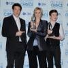 Cory Monteith, Jane Lynch et Chris Colfer aux People's Choice Awards à Los Angeles, le 5 janiver 2011.