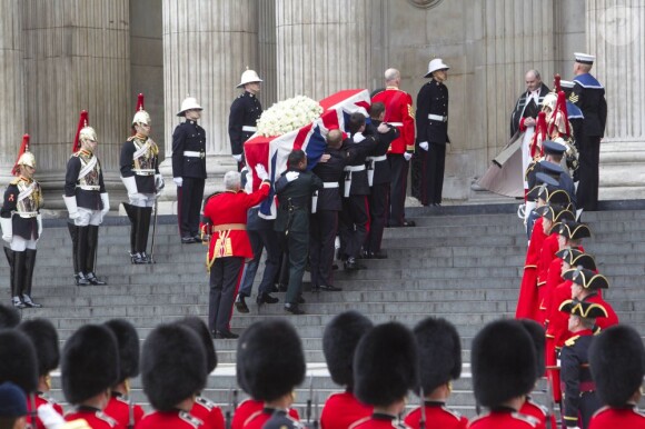 Obsèques de Margaret Thatcher en la cathédrale St Paul à Londres, le 17 avril 2013.