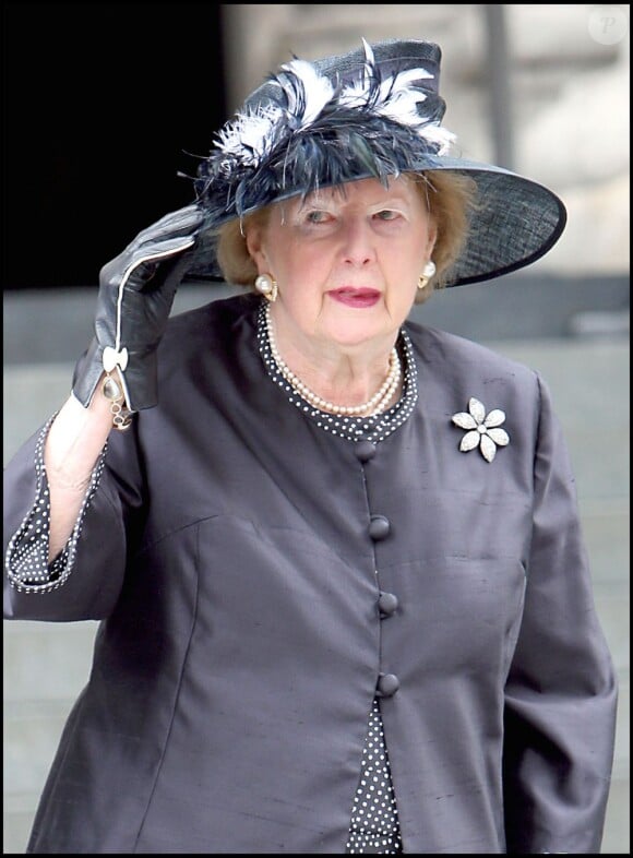 Maragret Thatcher à Londres, le 10 septembre 2008. 