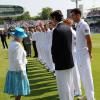 La reine Elizabeth II lors du second test-match de The Ashes au terrain Lord's, le 18 juillet 2013