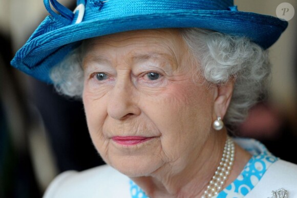 La reine Elizabeth II pendant le second test-match de The Ashes au terrain Lord's, le 18 juillet 2013
