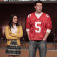 Cory Monteith et Lea Michele sur le tournage de la saison 1 de "Glee" en 2010.