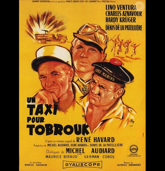 Affiche du film Un taxi pour Tobrouk, avec Lino Ventura.