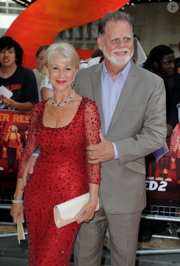 Dame Helen Mirren et son mari Taylor Hackford, lors de l'avant-première du film Red 2 à Londres le 22 juillet 2013