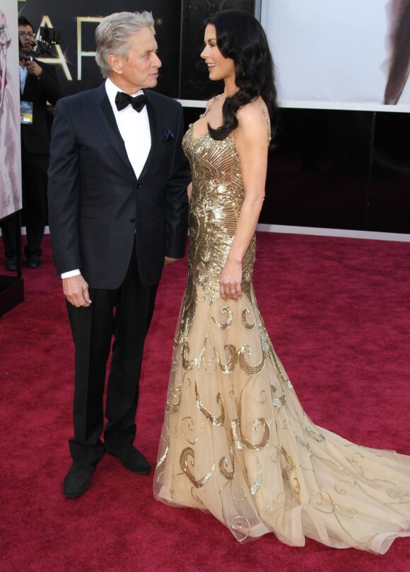 Michael Douglas et Catherine Zeta-Jones lors de la cérémonie des Oscars 2013