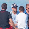 Le joueur du Barça Jordi Alba en vacances à Formentera le 24 juillet 2013.