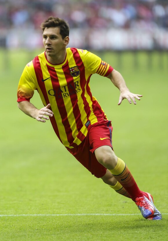 Lionel Messi pendant le match amical Bayern Munich-FC Barcelone, à Munich le 24 juillet 2013.