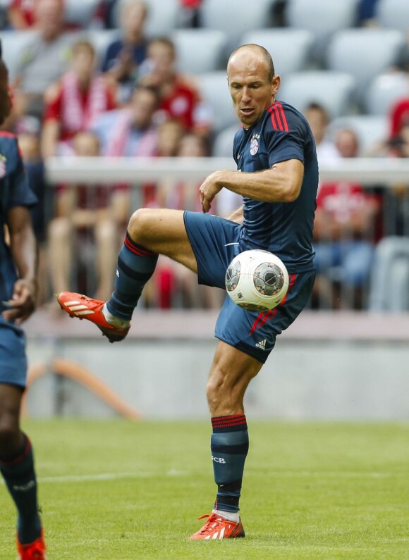 Arjen Robben pendant le match amical Bayern Munich-FC Barcelone, à Munich le 24 juillet 2013.