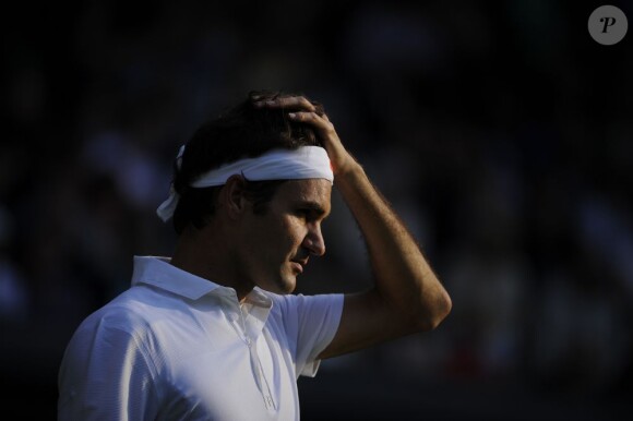 Roger Federer lors de sa défaite à Wimbledon le 26 juin 2013