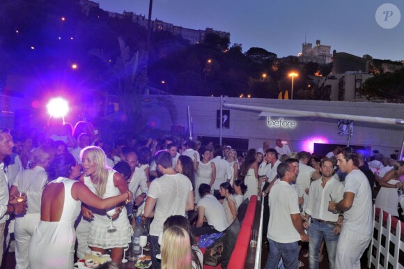 Exclusif - Soirée blanche organisée par le fils d'Eddie Barclay, Guillaume Barclay, en collaboration avec l'etablissement de nuit "Le Before" à Monaco le 24 juillet 2013.
