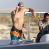 Le boxeur ukrainien Wladimir Klitschko passe des vacances avec des amis dont le tennisman espagnol Fernando Verdasco à bord d'un yacht a Formentera le 22 juillet 2013