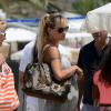 Michelle Hunziker, enceinte, en vacances à Ibiza le 16 juillet 2013.