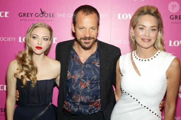 Amanda Seyfried, Peter Sarsgaard, Sharon Stone à la première de Lovelace au MoMA de New York, le 30 juillet 2013.