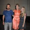 Peter Sarsgaard, Sharon Stone et Amanda Seyfried à la conférence de presse de Lovelace à New York le 30 juillet 2013.